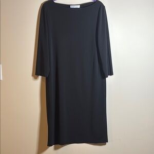 Sutton Studio, Bloomingdale’s: Black Sheath Dress with Dolman Sleeves
